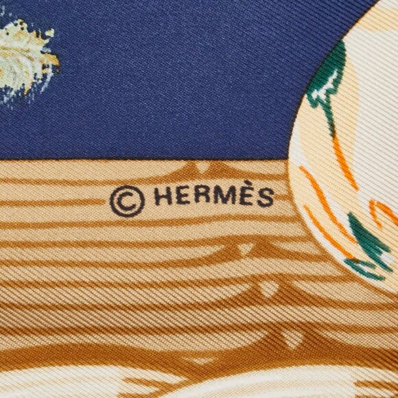 HERMES Red Silk Scarf - Picture 4 of 6